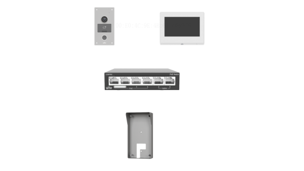 Uniview KIT/201S/372S/NSW2020-Z – Villa Video Intercom Kit(Including 1 PCS Door Station,1 PCS Indoor Station,1 PCS Switch)