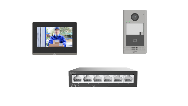 Uniview KIT/202S/372S/NSW2020 – Villa Video Intercom Kit(Including Door Station,Indoor Station,Switch)