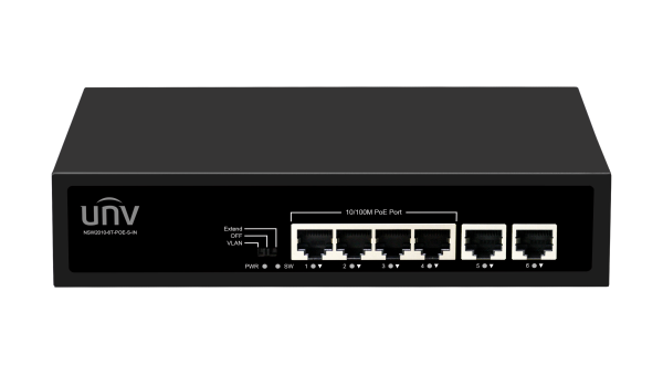 Uniview NSW2010-6T-POE-S-IN – 4-Port PoE Uplink-Port 200 Megabit,PoE 60W