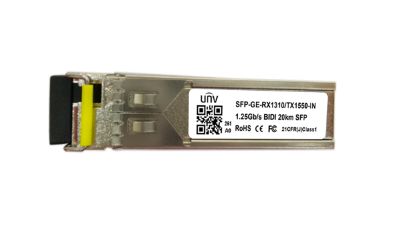 Uniview SFP-GE-RX1310/TX1550-IN – Gigabit Single-Mode 20km BIDI Optical Module-RX1310/TX1550
